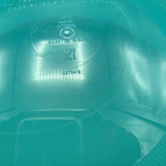 Vtg 6.5" Tupperware Microwavable Acrylic Hard Plastic Dip Soup Bowl Aqua 2875A-2 - Picture 6 of 9